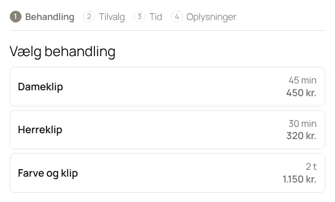 Booking form